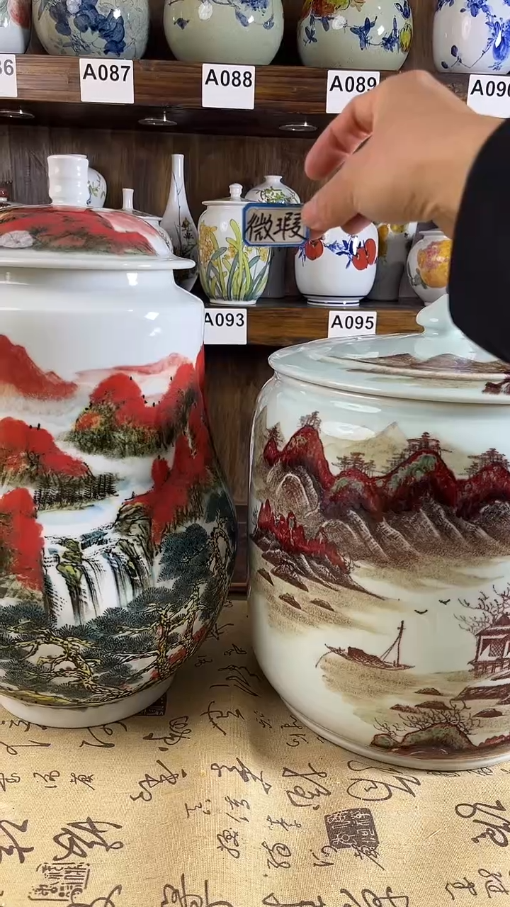 【闪购商品】纯手工手绘精工大号储物罐