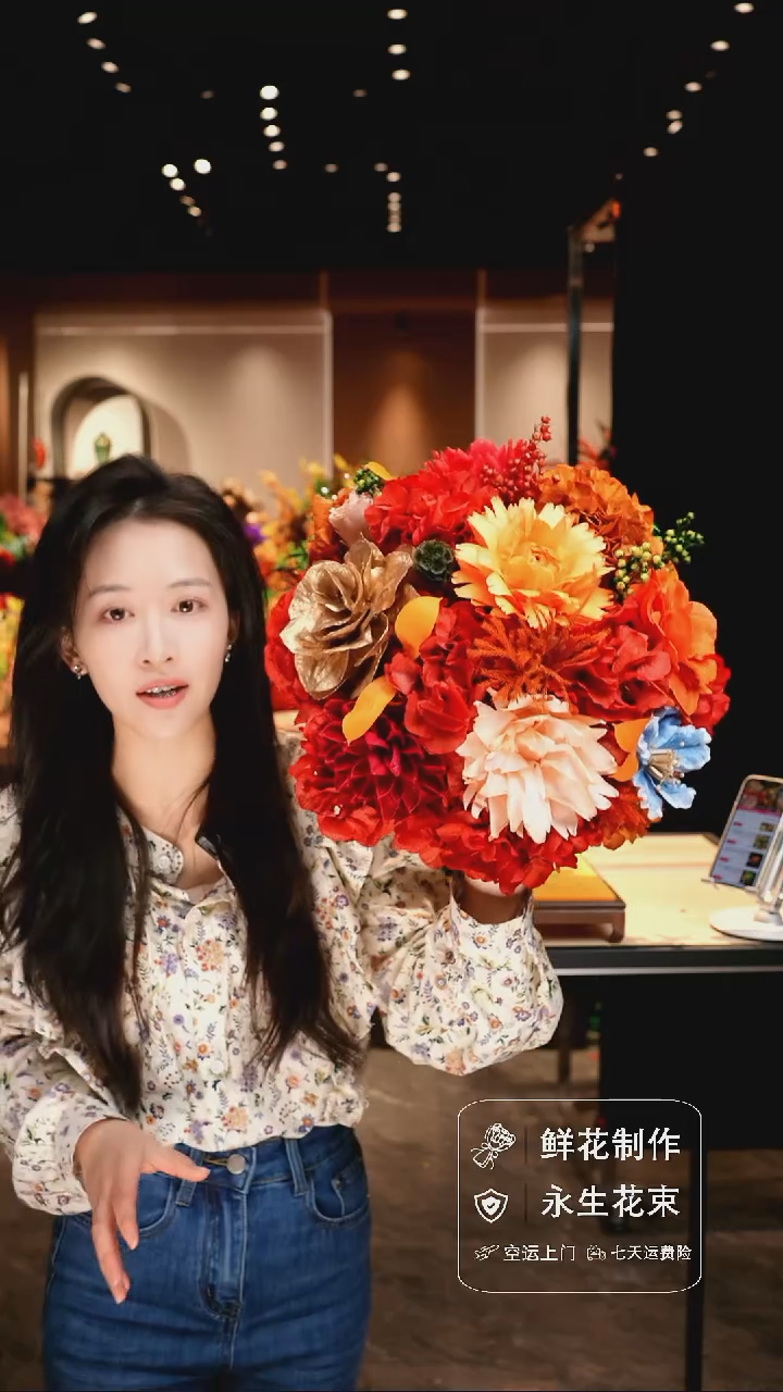 手工艺品琉璃手工花器花束空运包邮送货上门-以图片为准