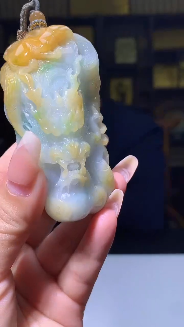 【闪购商品】定制翡翠未镶嵌1071xx-毛货挂件45