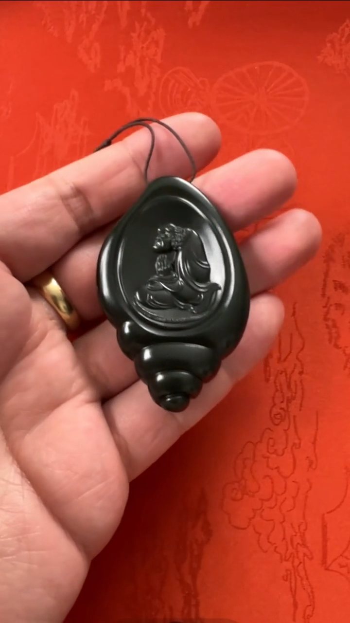 【闪购商品】和田玉挂件未镶嵌【苏然大师作品】新疆塔青达摩法螺雕件