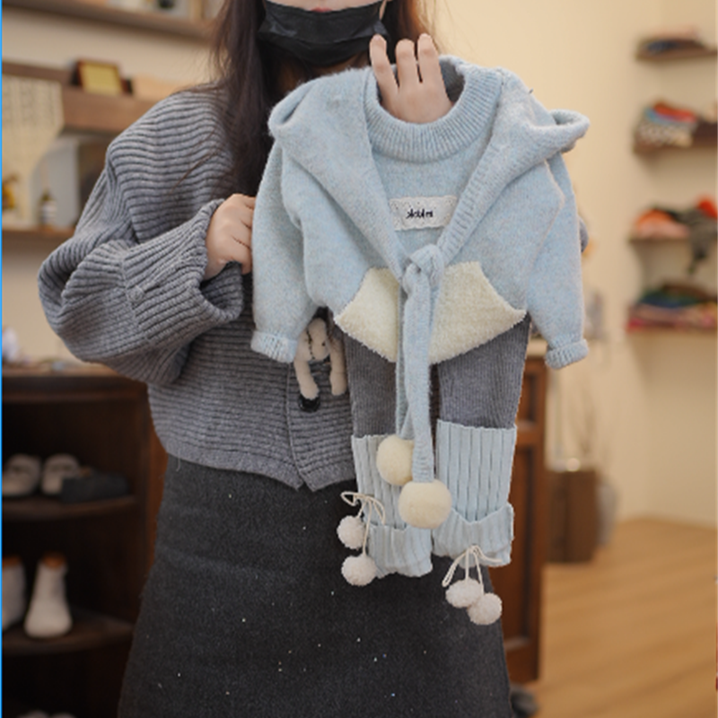 女宝宝冬装加厚毛衣套装2025新款韩版童装女童加厚两件套P611