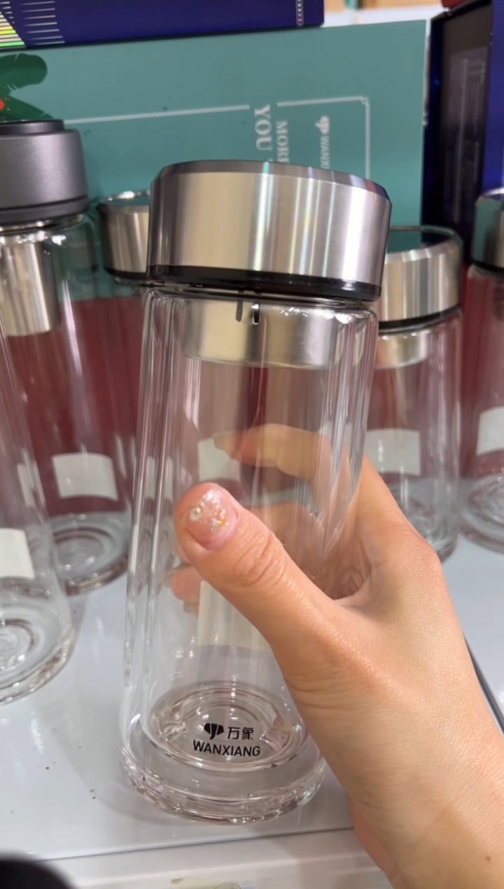【闪购商品】万象双层340ml高硼硅茶杯