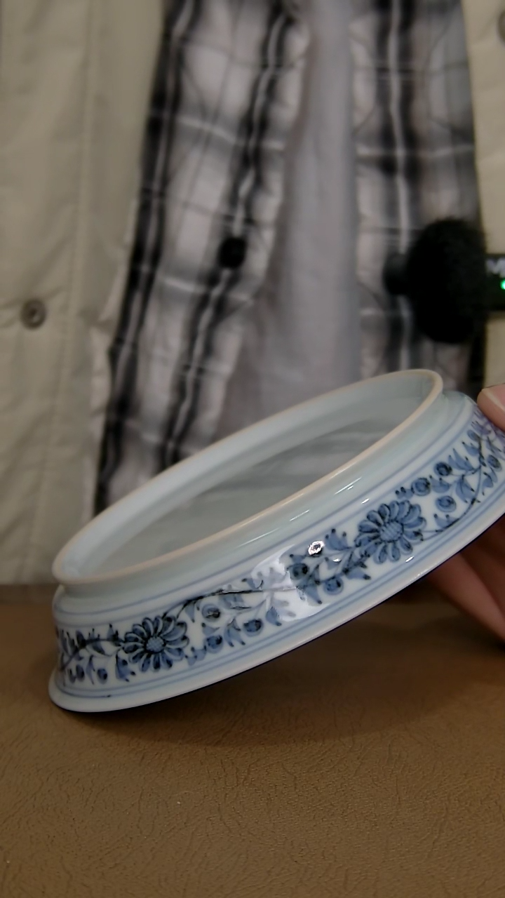 【闪购商品】仿元蓝底白花壶承