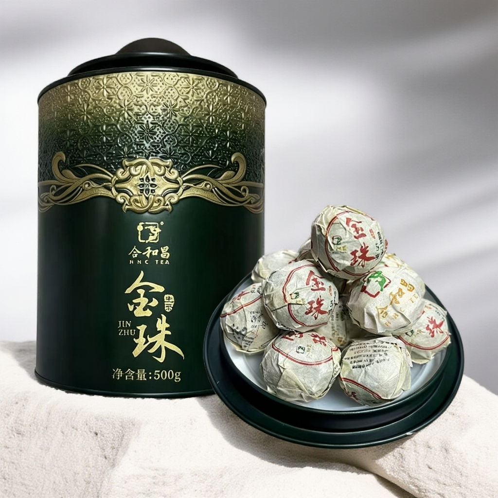 【陆导甄选】2015年 合和昌 金珠龙珠铁罐装（生茶）500g