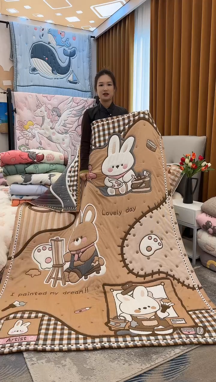 棉花绘画小兔-150x200