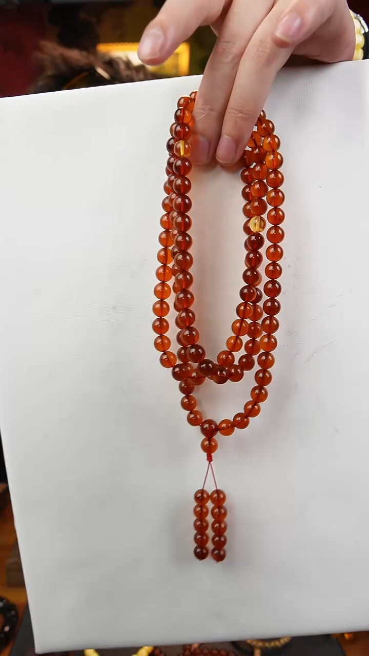 【闪购商品】琥珀颈饰未镶嵌血珀108的9m