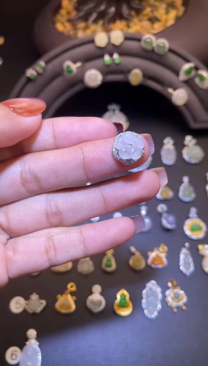 吊坠(不含链)银S925镶嵌翡翠1