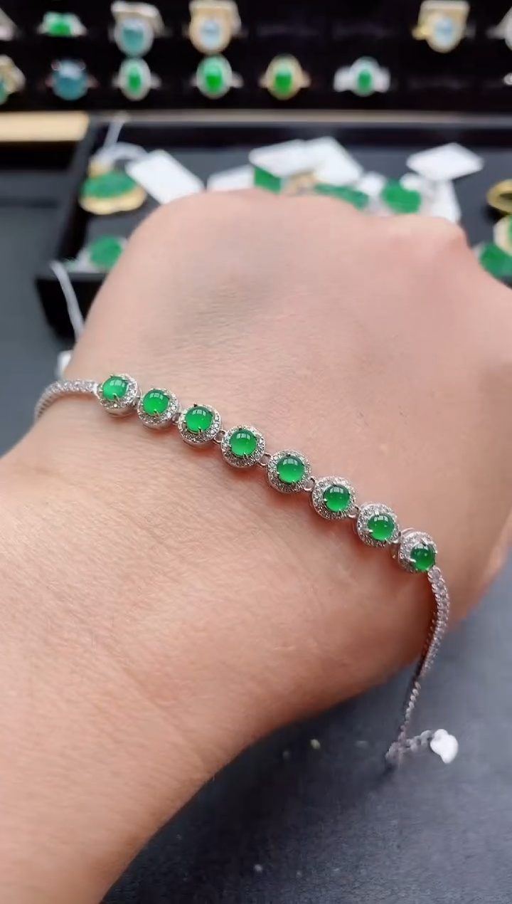 银S925镶嵌戒指翡翠1