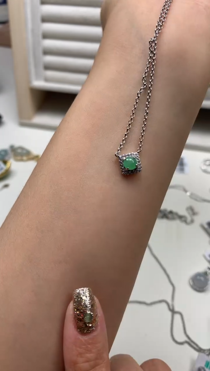 银S925镶嵌戒指翡翠项链