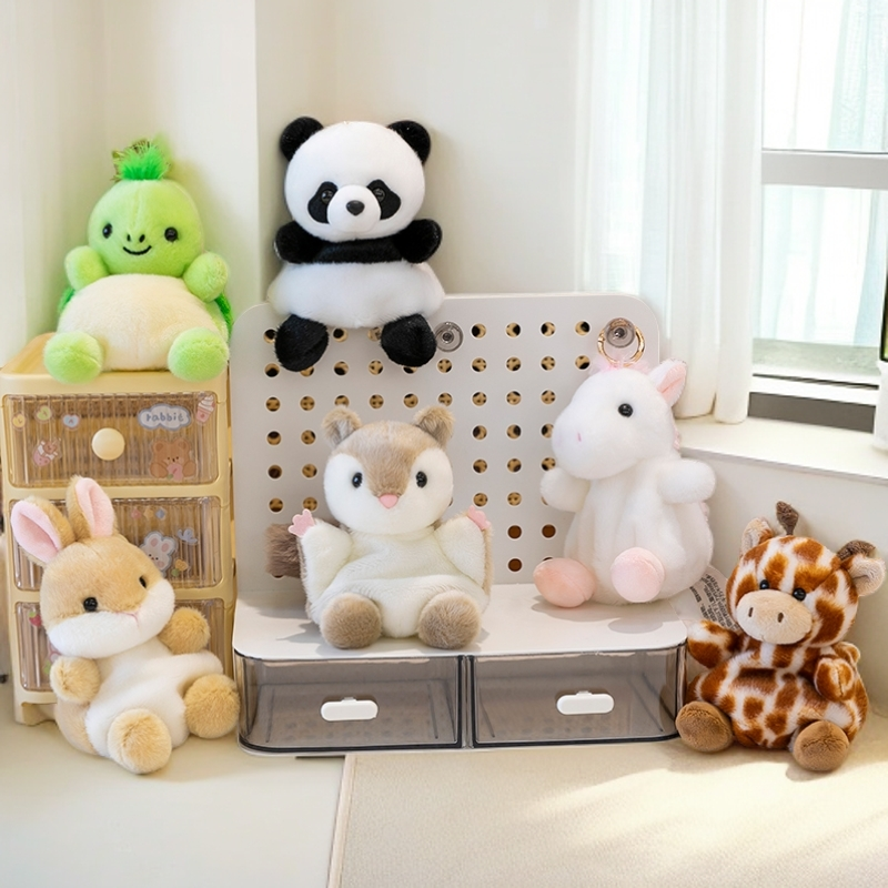 【官方正版】可爱动物造型毛绒玩具包包熊猫挂饰豆袋钥匙扣生日礼物