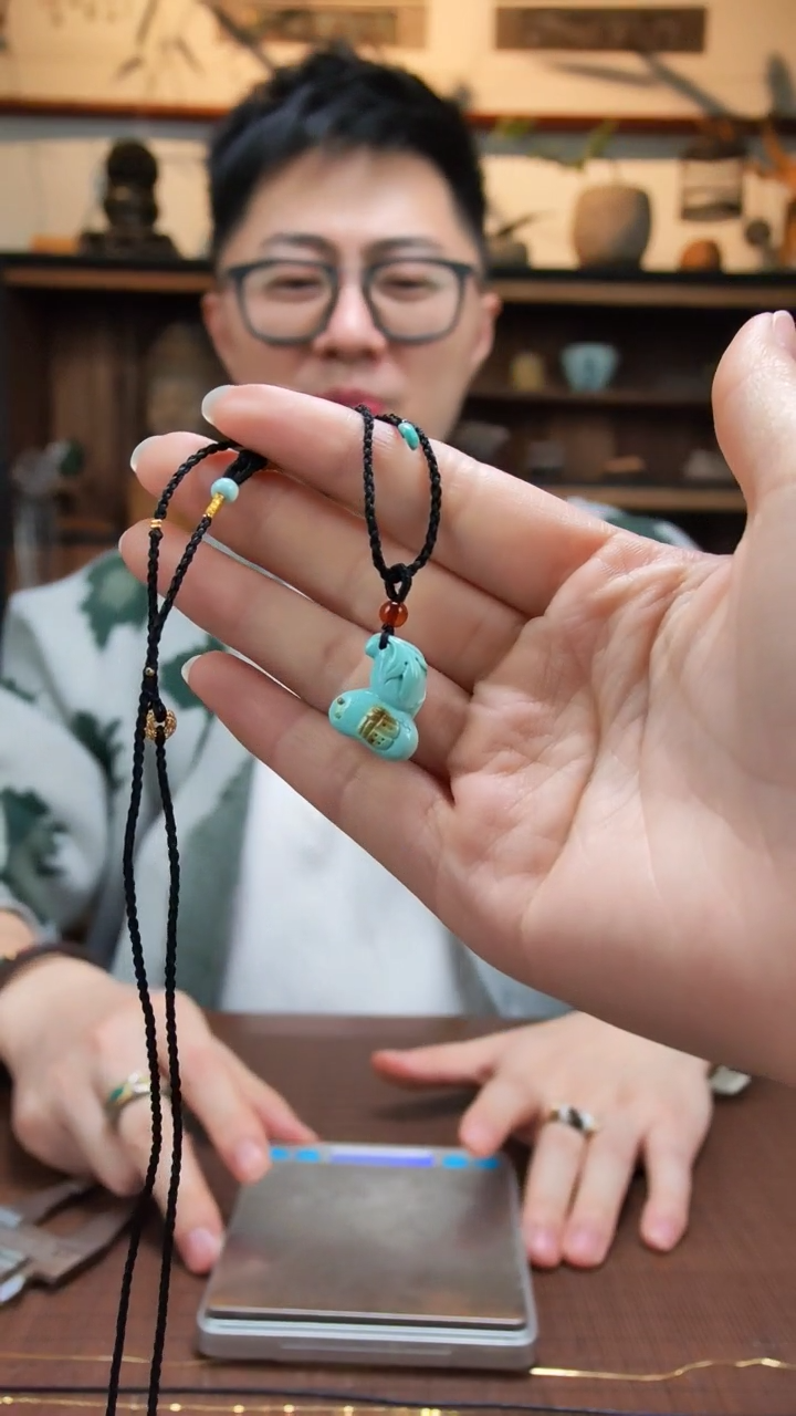 【闪购商品】绿松石吊坠18K金镶嵌绿松石葫芦吊坠YX