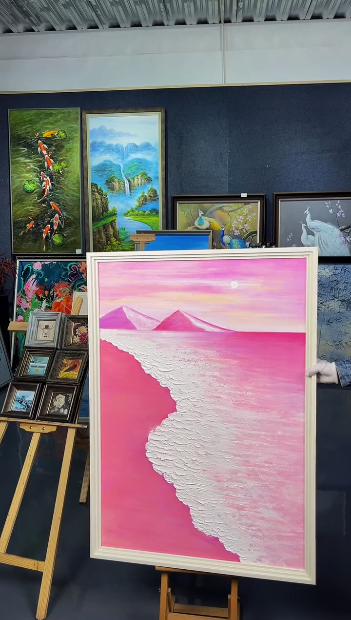 【闪购商品】油画20号 70*100 海滩-手绘油画