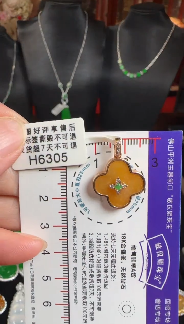 颈饰未镶嵌翡翠H6305四角星