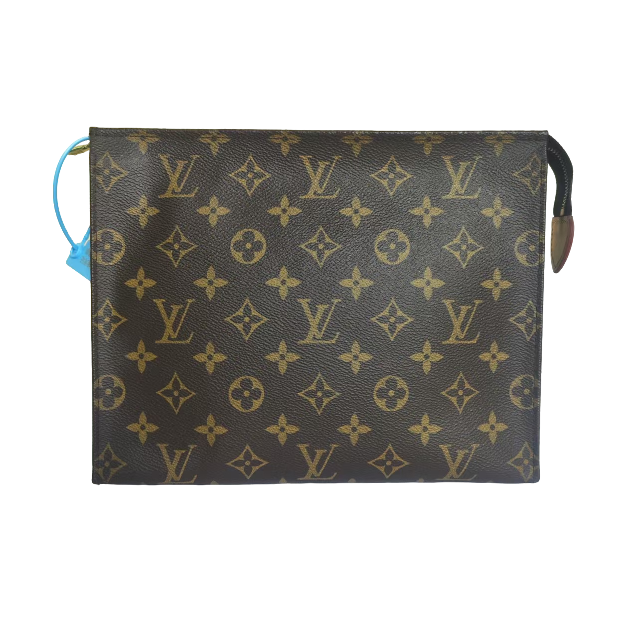95新 LouisVuitton/路易威登 棕色25经典老花男女士手拿包洗漱包