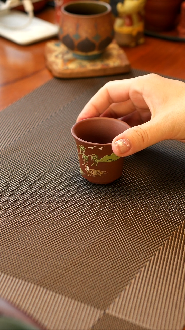 【闪购商品】紫砂茶壶底槽清山水杯