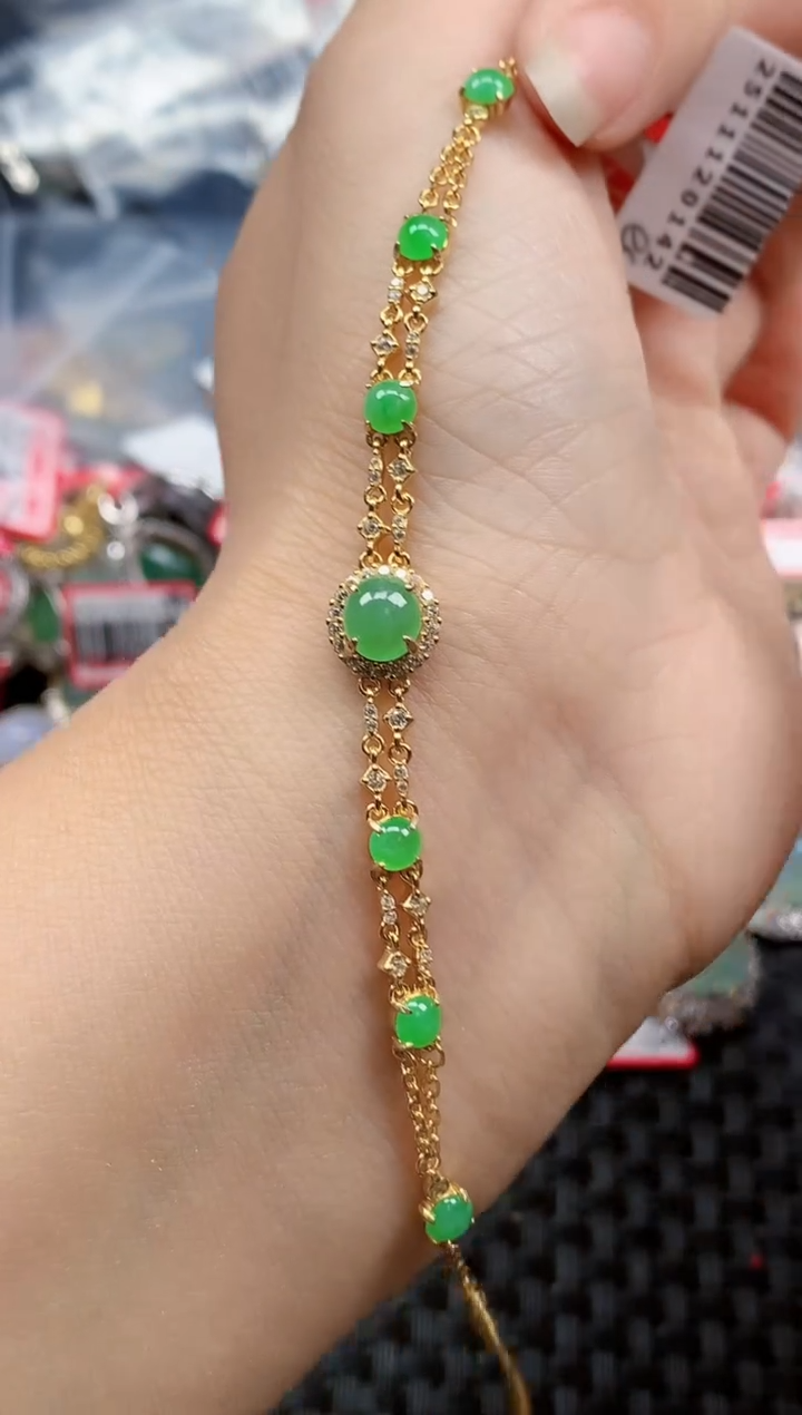 银S925镶嵌戒指翡翠天然A货缅甸翡翠