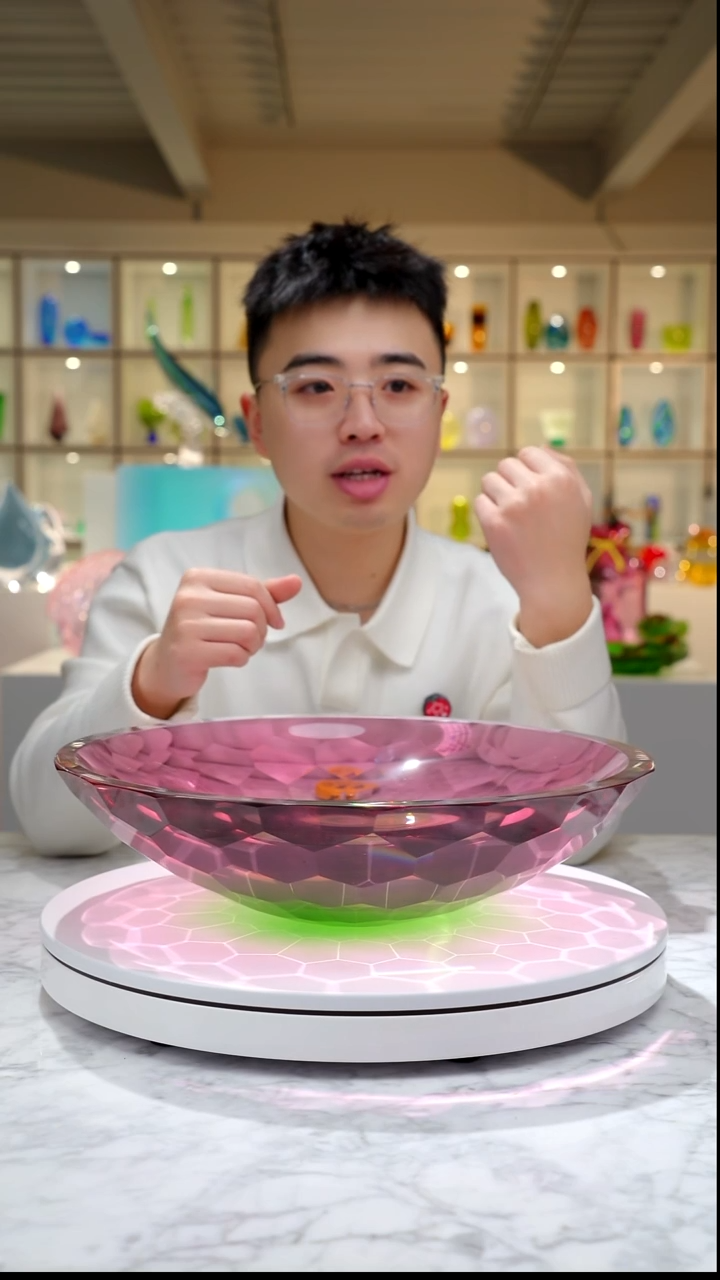 琉璃金红绿切面果盘