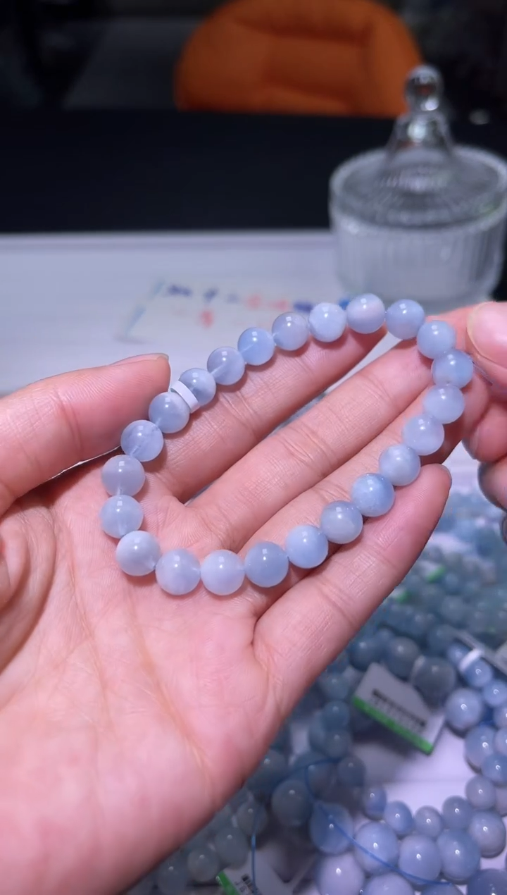1海蓝宝石（处理）J015-8mm海蓝宝单圈-多样性发其一