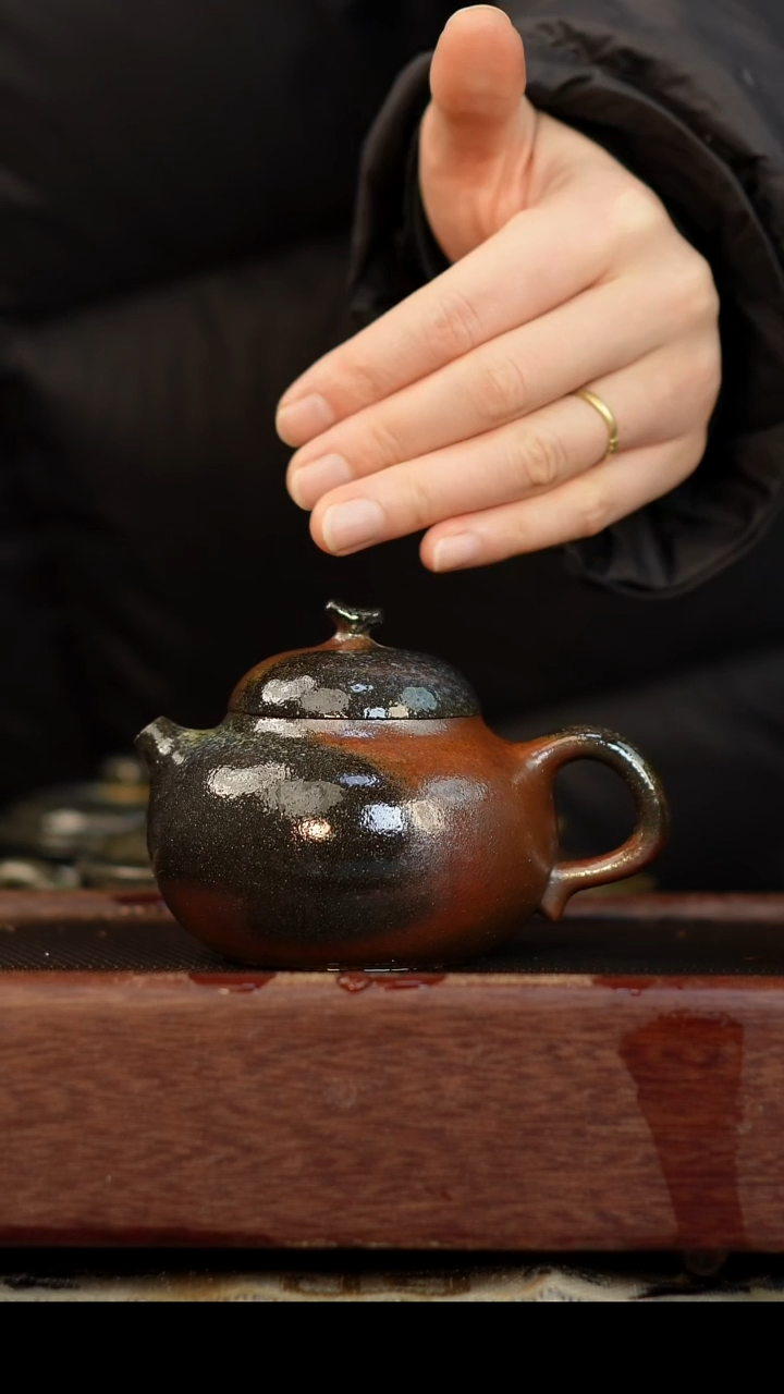 茶壶紫砂柴烧紫砂 紫泥文旦200cc