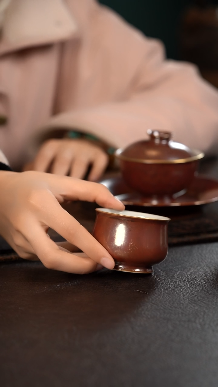 【闪购商品】杯聚澜堂红金花憨憨杯
