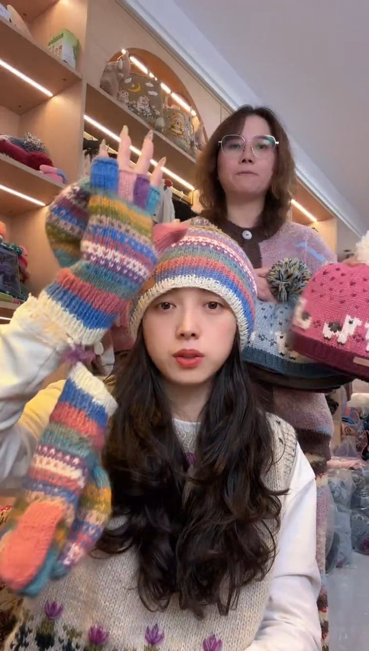 羊毛百羊毛糖果色五指手套