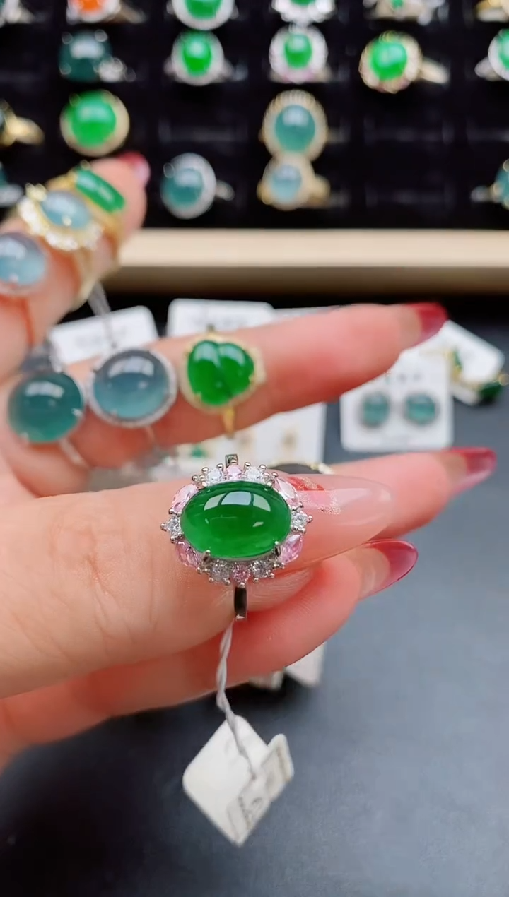 【闪购商品】翡翠戒指银S925镶嵌5080550