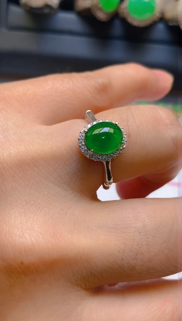 【闪购商品】翡翠耳饰银S925镶嵌天然A货翡翠1