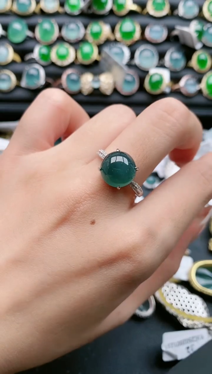 【闪购商品】翡翠戒指银S925镶嵌11111