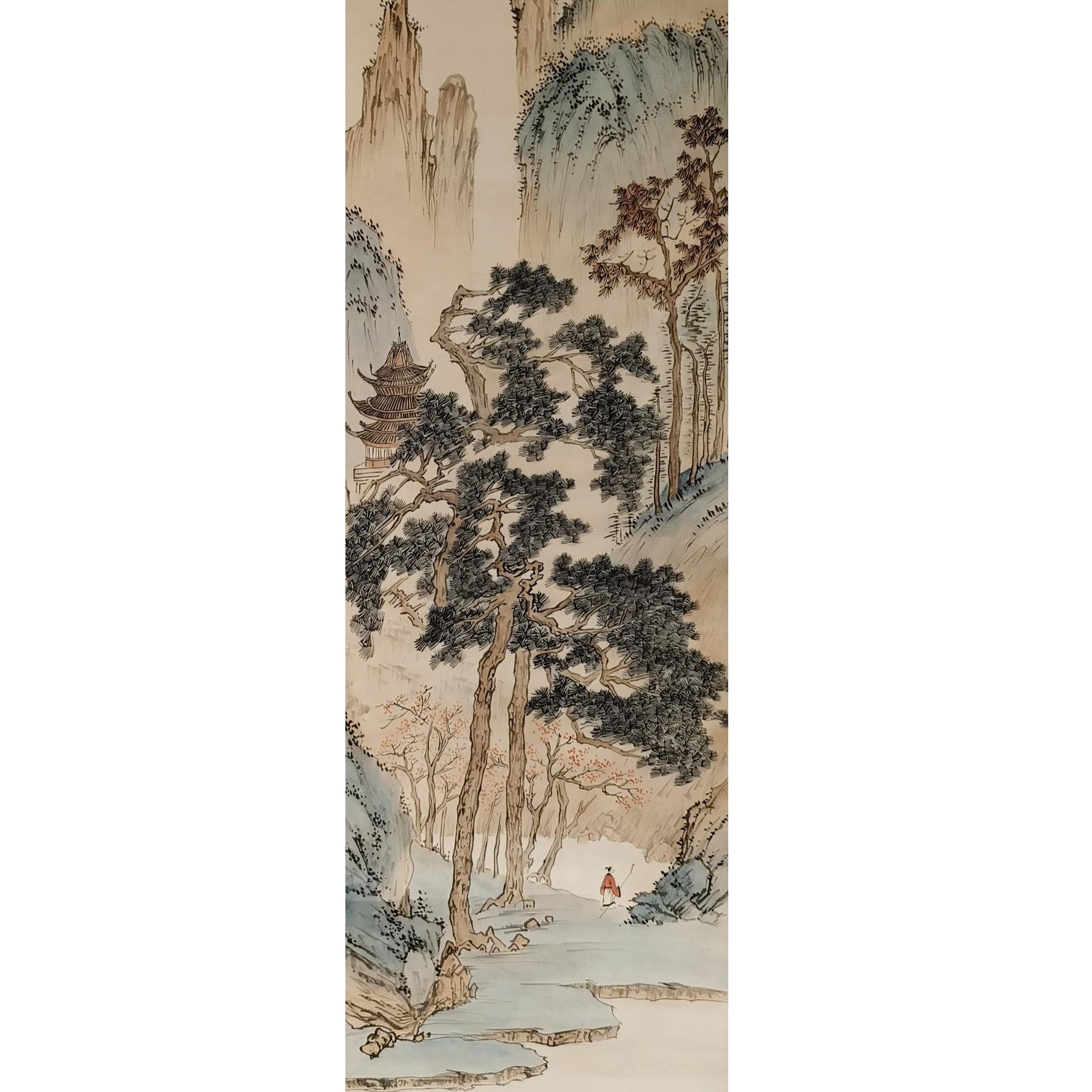 【辽拍】V250709-2-397《山水》（4平尺）纸本镜片 zw