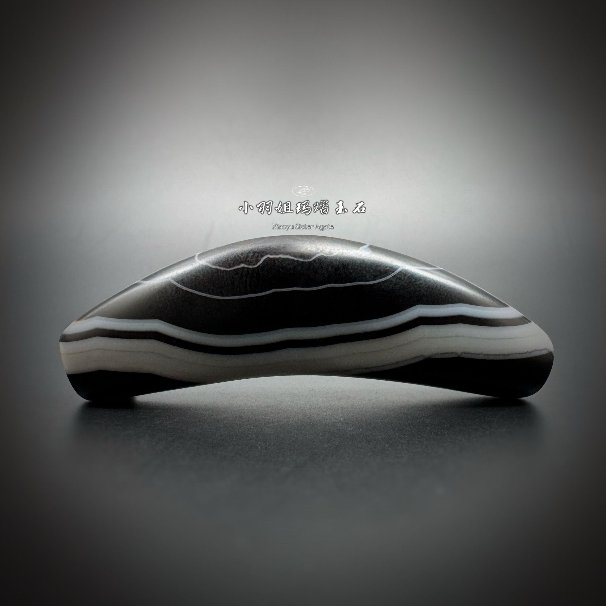 天然缠丝哑光玛瑙牛角珠 祥云一眼 尺寸 56*16