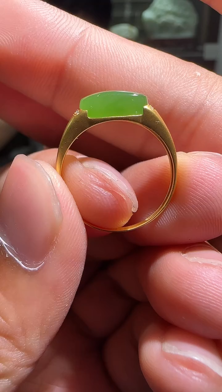 和田玉戒指18K金镶嵌【陆524】73 5512
