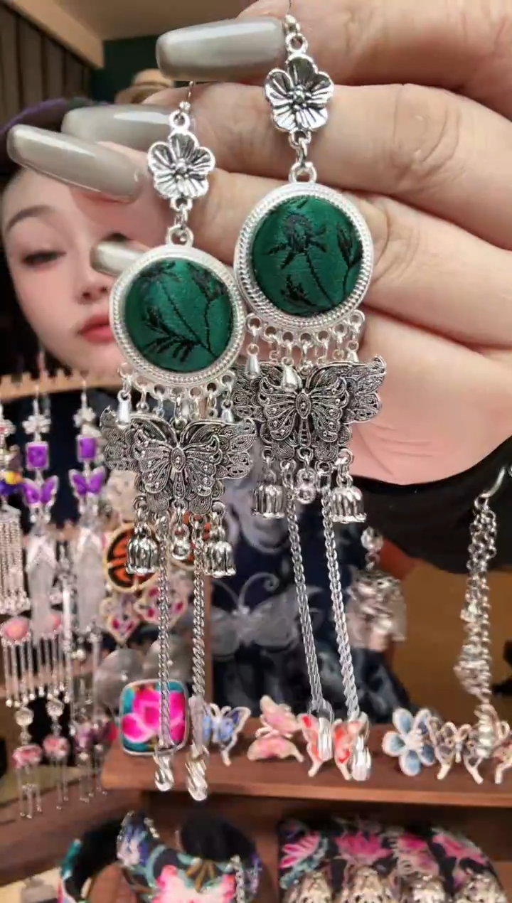 刺绣纯手工民族风刺绣耳环