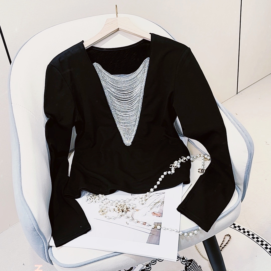 【蜜蜜Mimi】2025新款秋冬洋气打底上衣女高档显瘦长袖修身T恤016