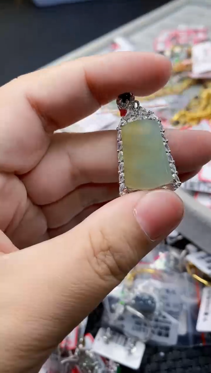 翡翠银S925镶嵌戒指12-12-12--1