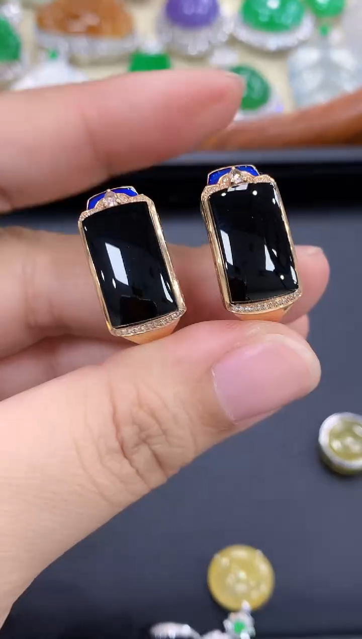 18K金镶嵌翡翠耳饰593-中国好珍宝