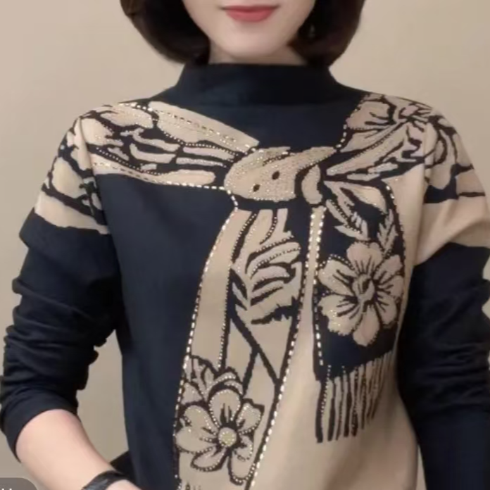 手工布料阳离子定位花   藏蓝繁花  自发热做打底衫连衣裙面料