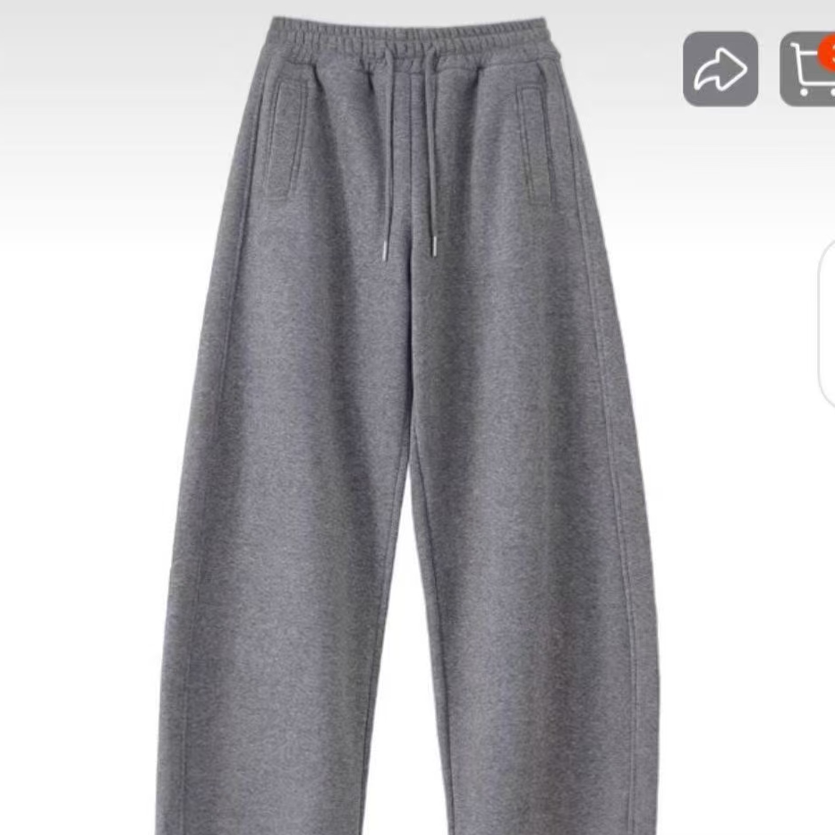 25休闲时尚百搭春款脚口抽绳宽松韩版弯刀裤21717