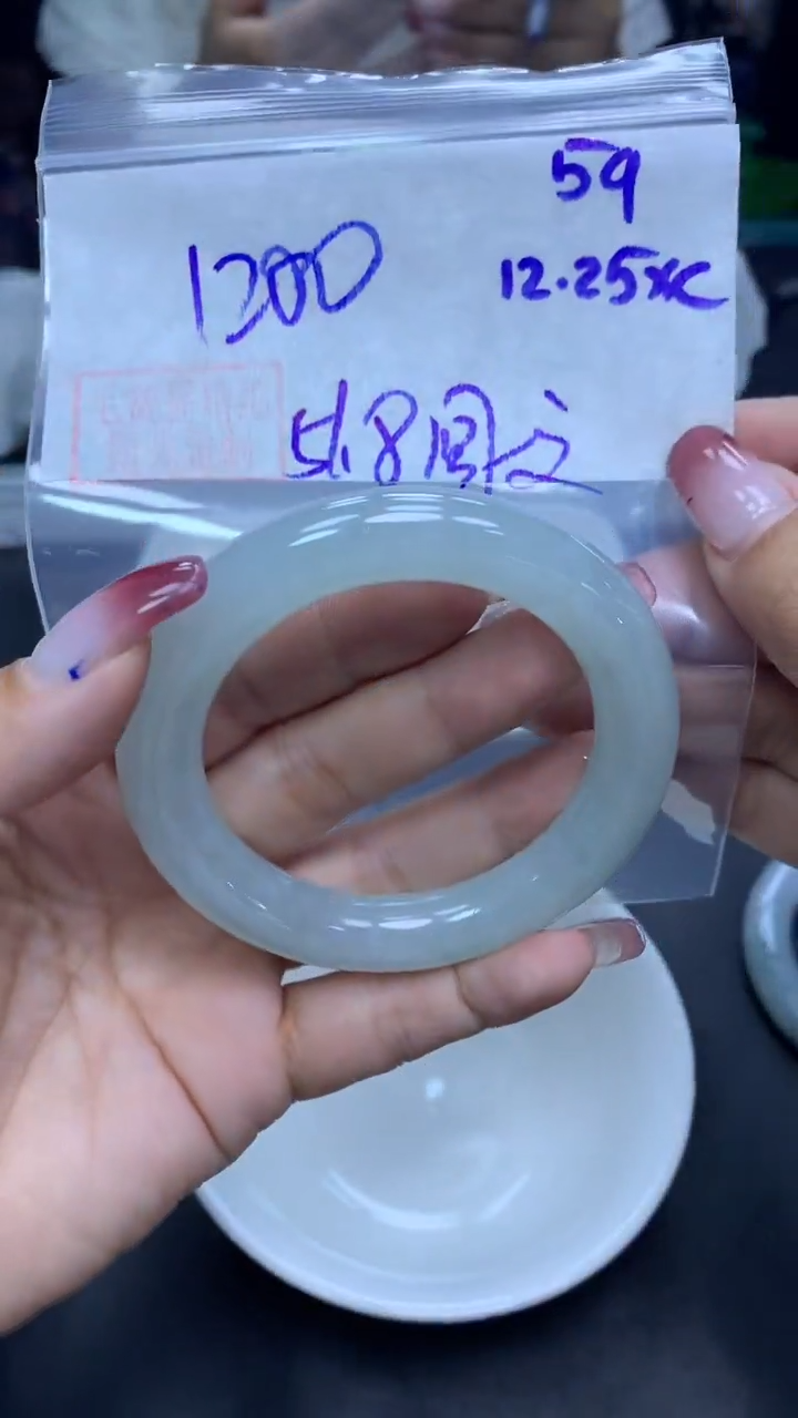 未镶嵌定制翡翠59圆条51.8纹+1200元+拍一发一