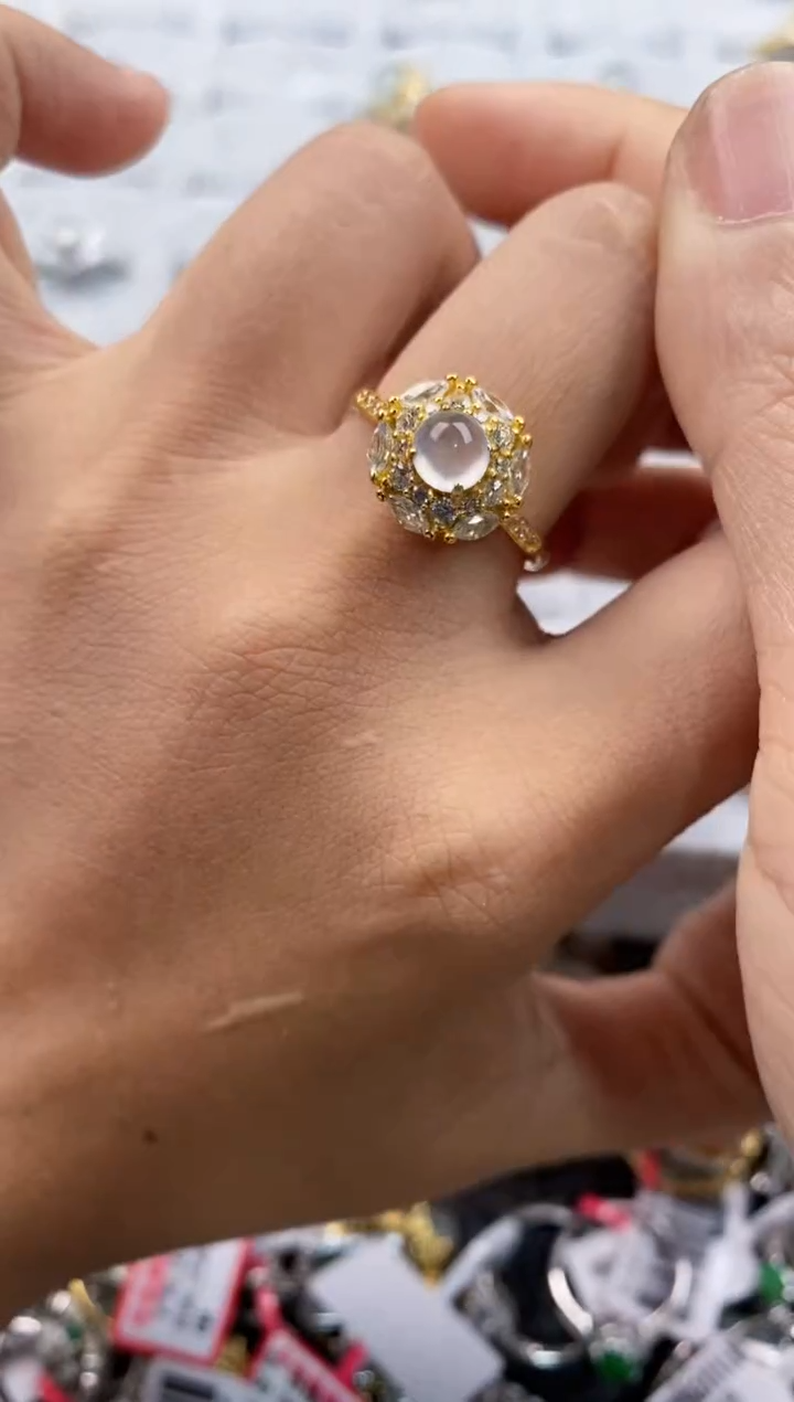 银S925镶嵌戒指翡翠333    9