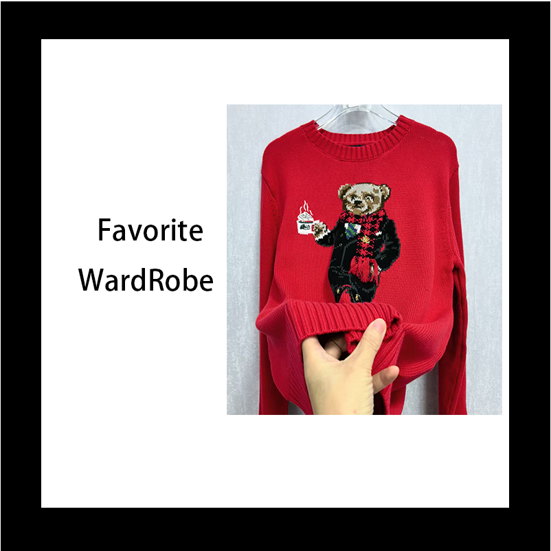 1146 LF流苏围巾熊毛衣