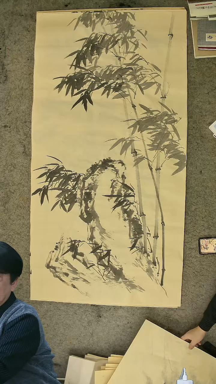 国画四尺整张  墨竹  69*138cm 