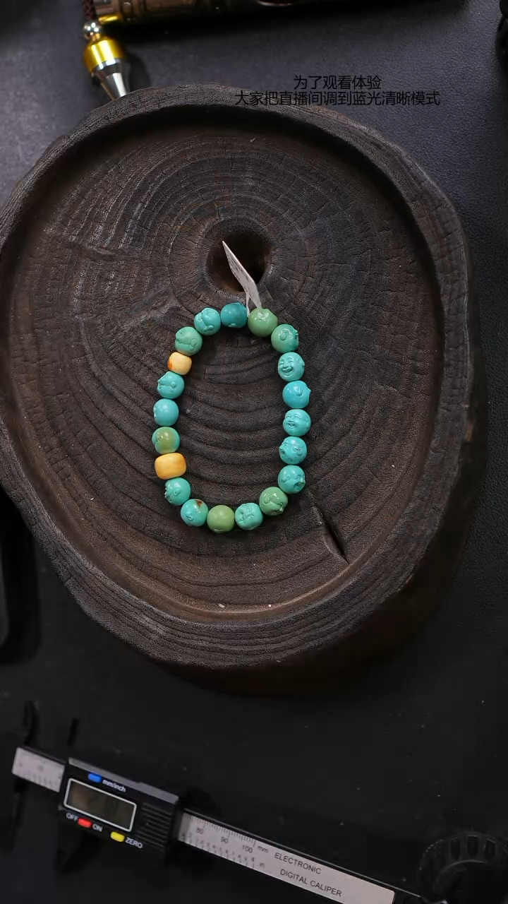 【闪购商品】绿松石手串未镶嵌佛头手串9mm