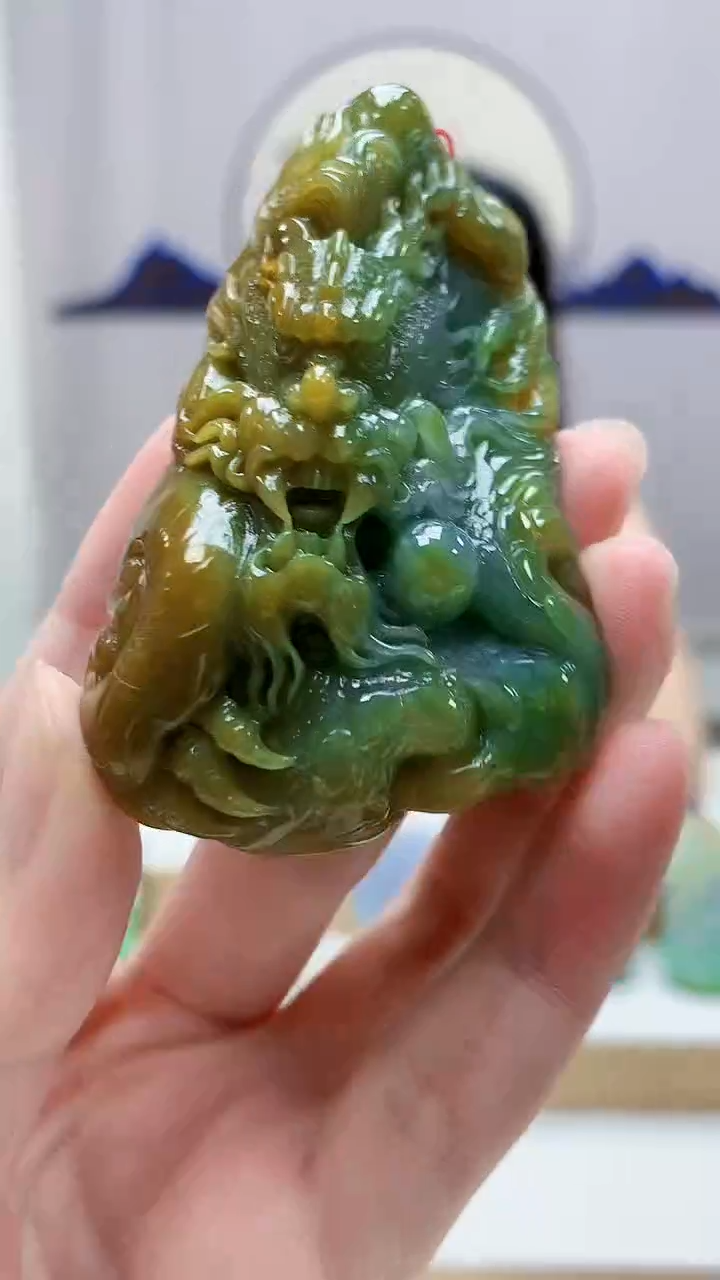 未镶嵌定制翡翠宅****y4852zm-毛货挂件