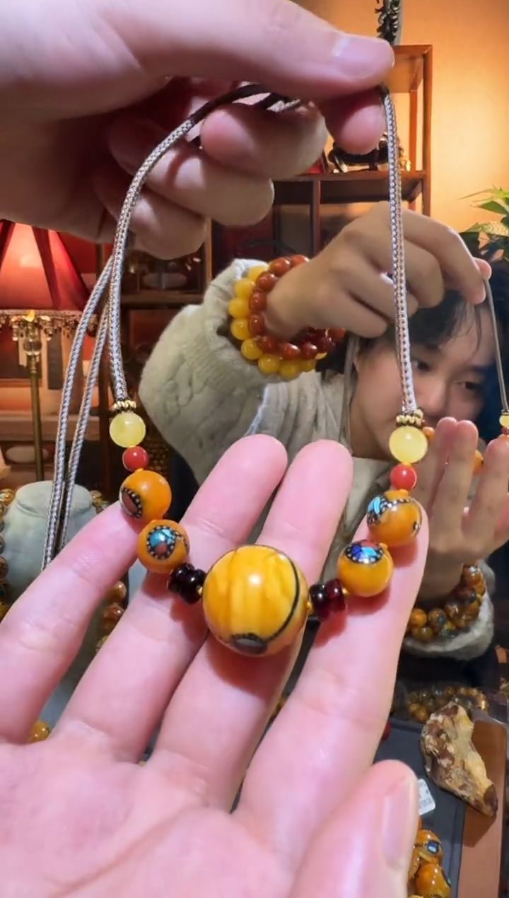 蜜蜡颈饰未镶嵌4853天然蜜蜡珠宝奇石