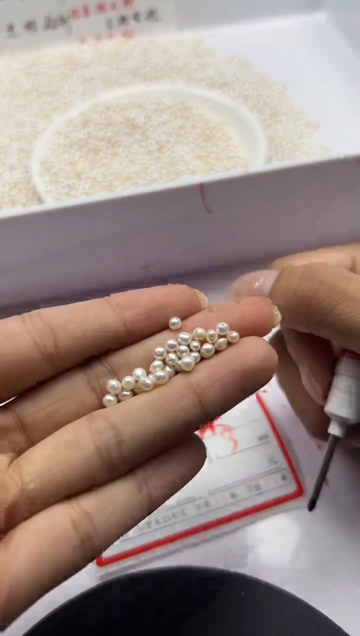 颈饰未镶嵌淡水珍珠w291近圆珍珠3mm*20颗