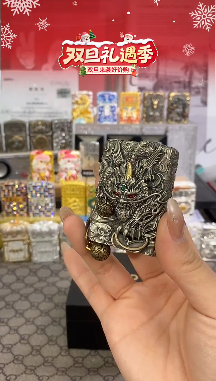 镜面ZIPPO古银灵动貔貅