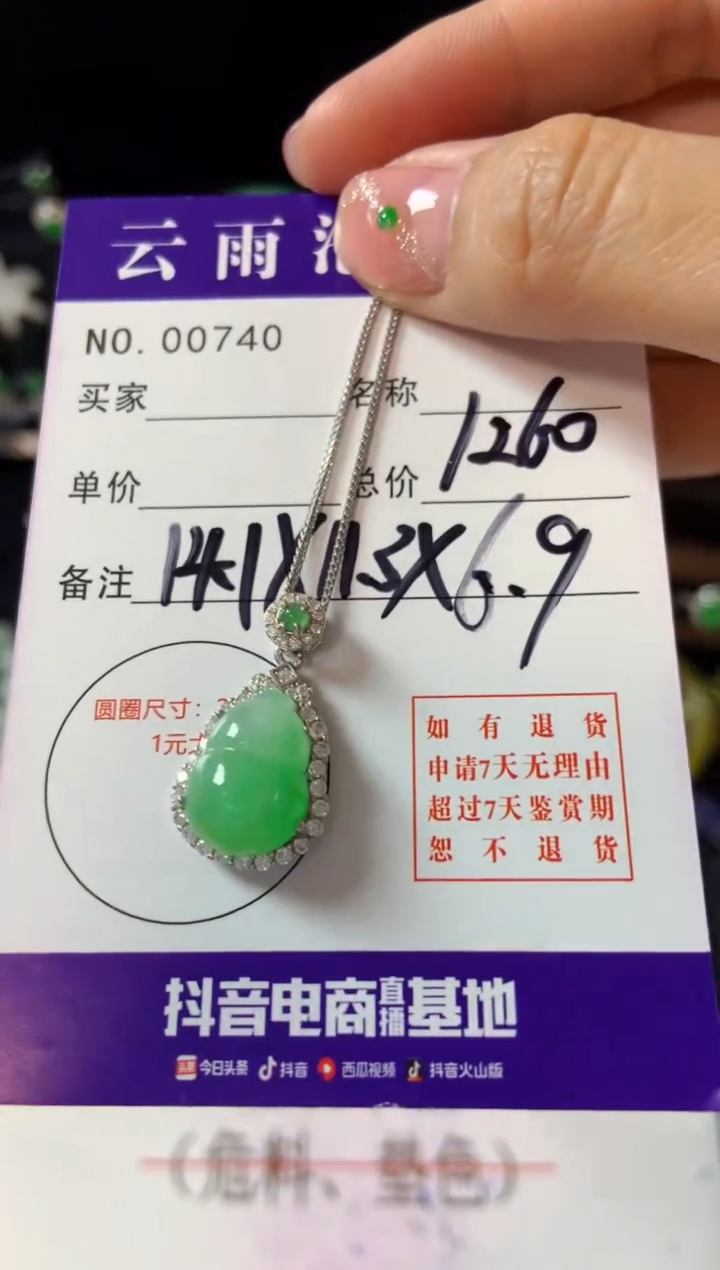【闪购商品】翡翠颈饰银S925镶嵌翡翠