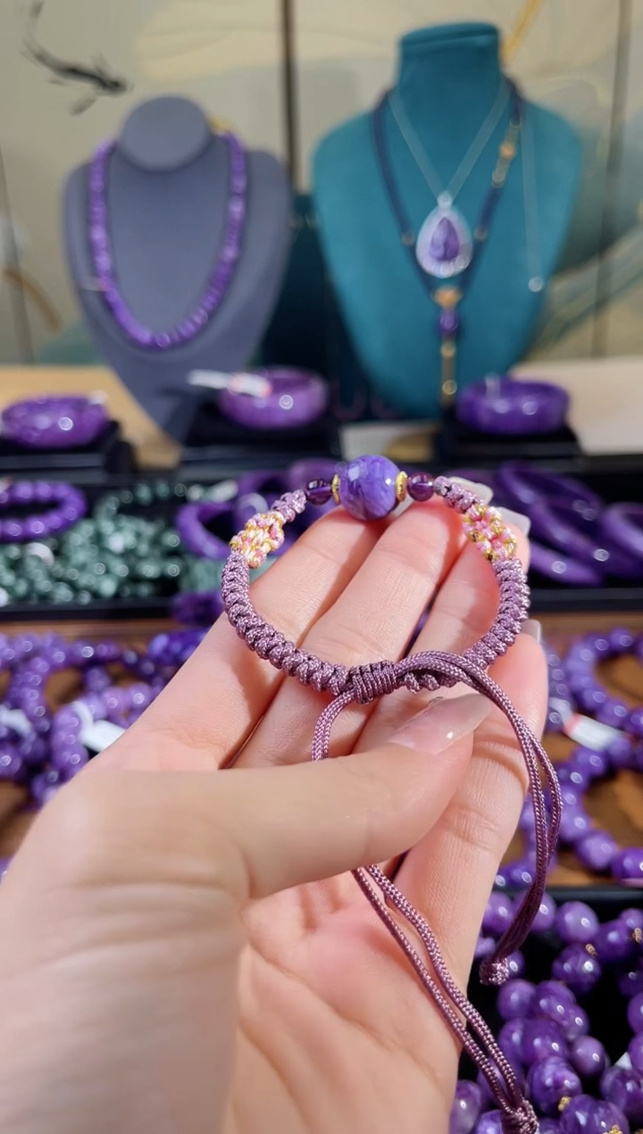 【闪购商品】查罗石（紫龙晶）手绳未镶嵌可调节