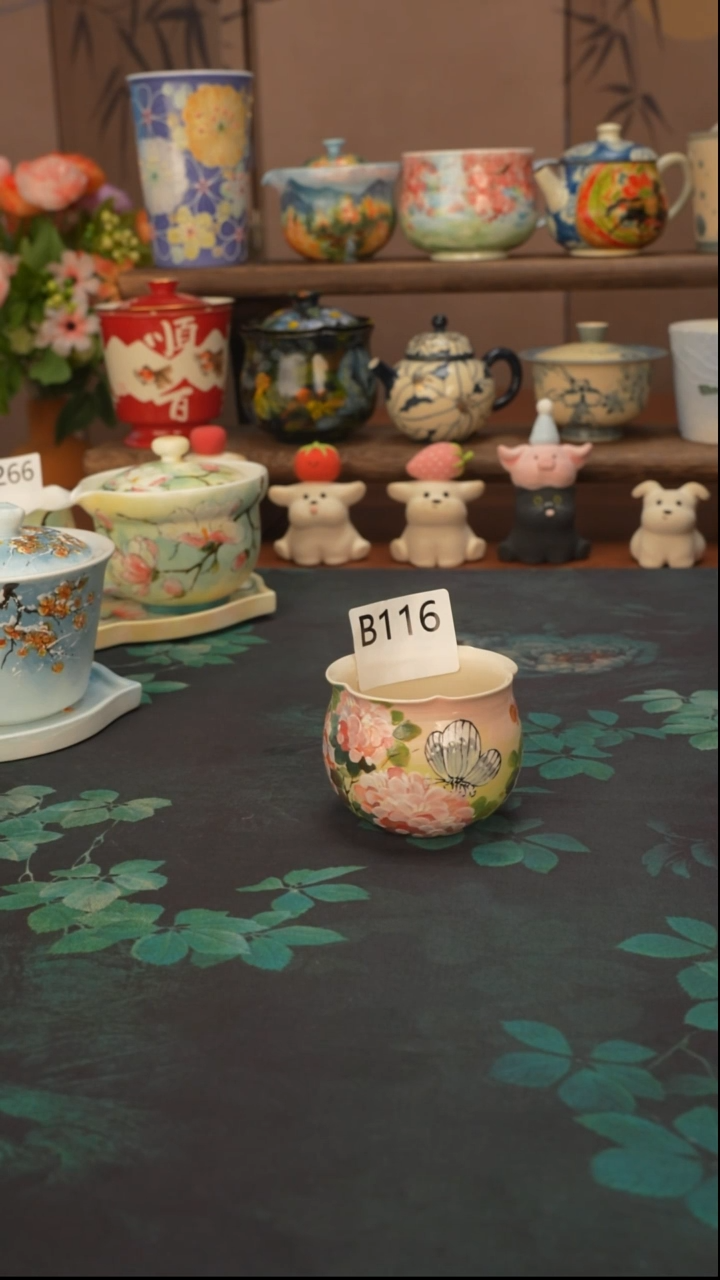 石一   绣球花品茗杯116