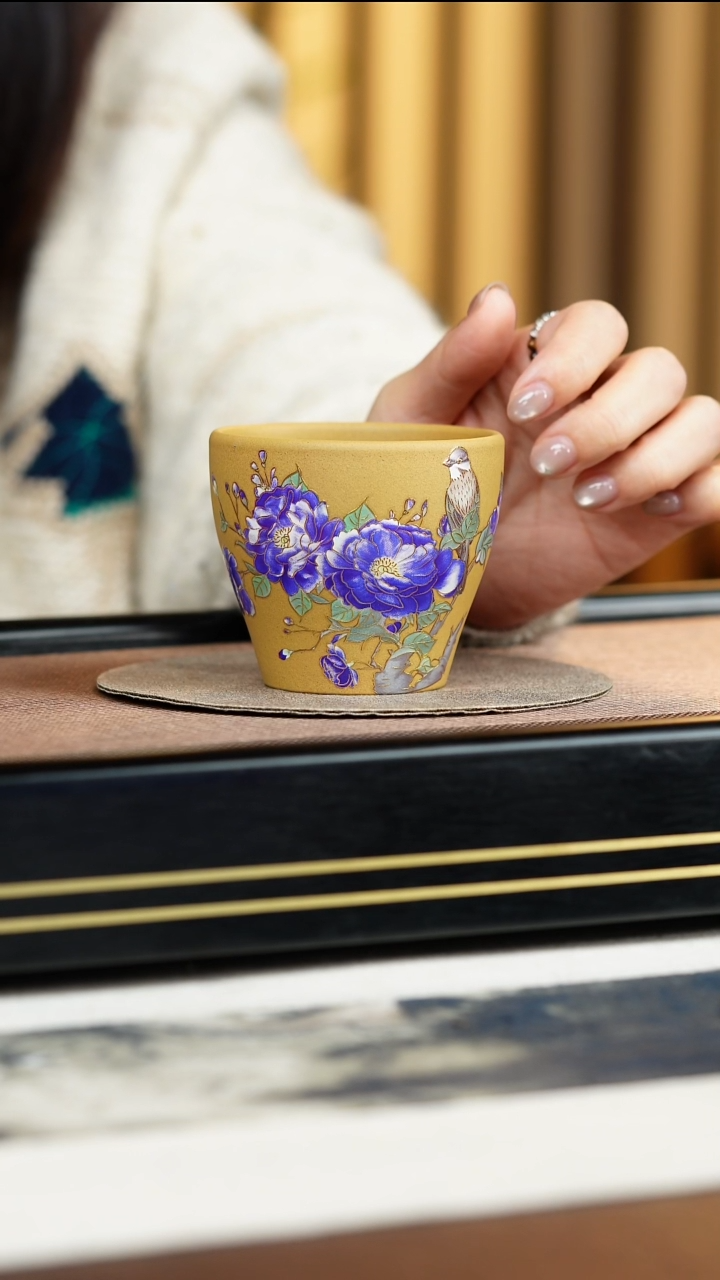 茶杯紫砂宜兴原矿紫砂珐琅彩主人杯